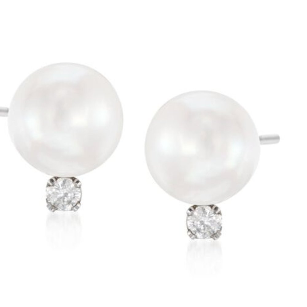 Ross-Simons Pearl and Diamond earring white gold